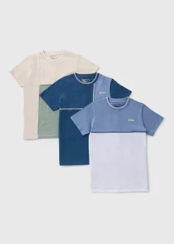 3 Pack Boys Multicolour Cut & Sew T-Shirts (7-15yrs)