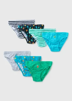 7 Pack Boys Multicolour Monster Briefs (1-11yrs)