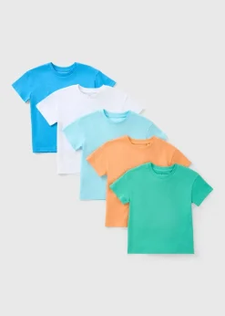 5 Pack Boys Multicolour Spring T-Shirts (1-7yrs)