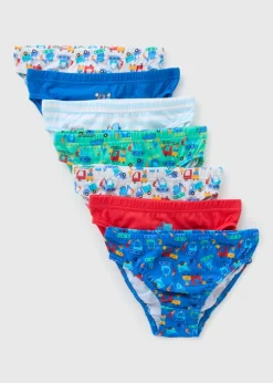 7 Pack Boys Multicolour Transport Briefs (1-11yrs)