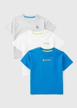 3 Pack Boys Multicolour Worldwide T-Shirts (1-7yrs)