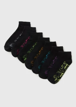 7 Pack Boys Splatter Trainer Socks (Younger 6-Older 6.5)