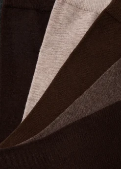 7 Pack Brown Plain Socks