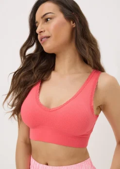 2 Pack Coral Ribbed Seamless Bralettes