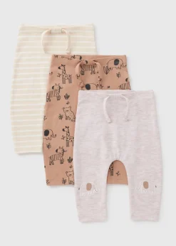 3 Pack Cream Baby Giraffe Leggings (Newborn-23mths)