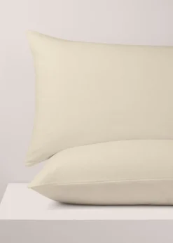 2 Pack Cream Cotton Housewife Pillowcases
