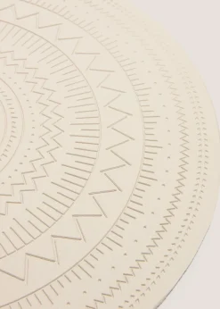 2 Pack Cream Faux Leather Patterned Place Mats