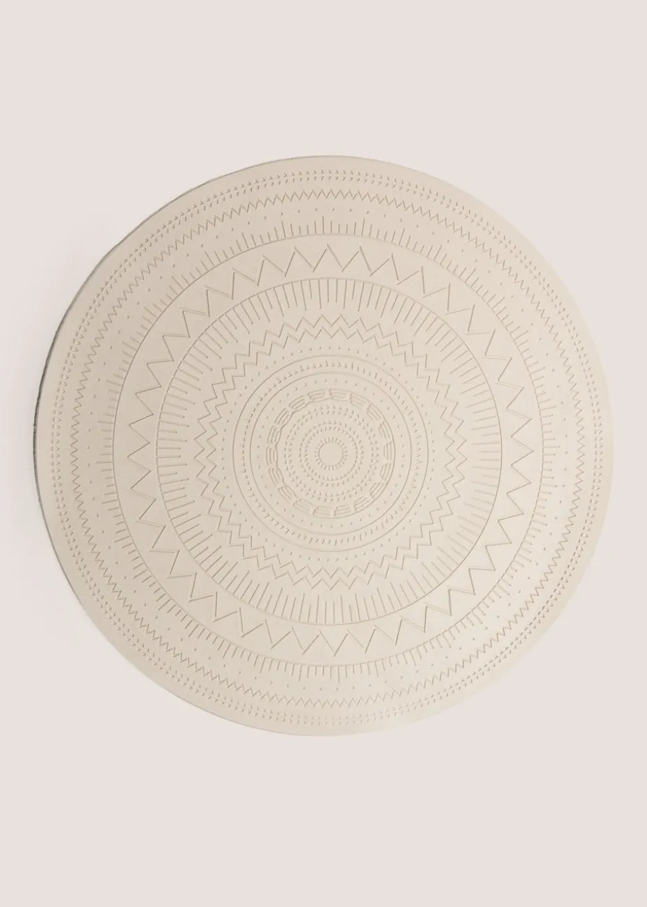 2 Pack Cream Faux Leather Patterned Place Mats
