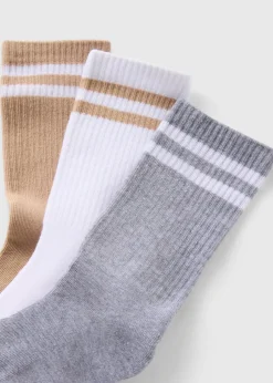 3 Pack Cream Sports Socks