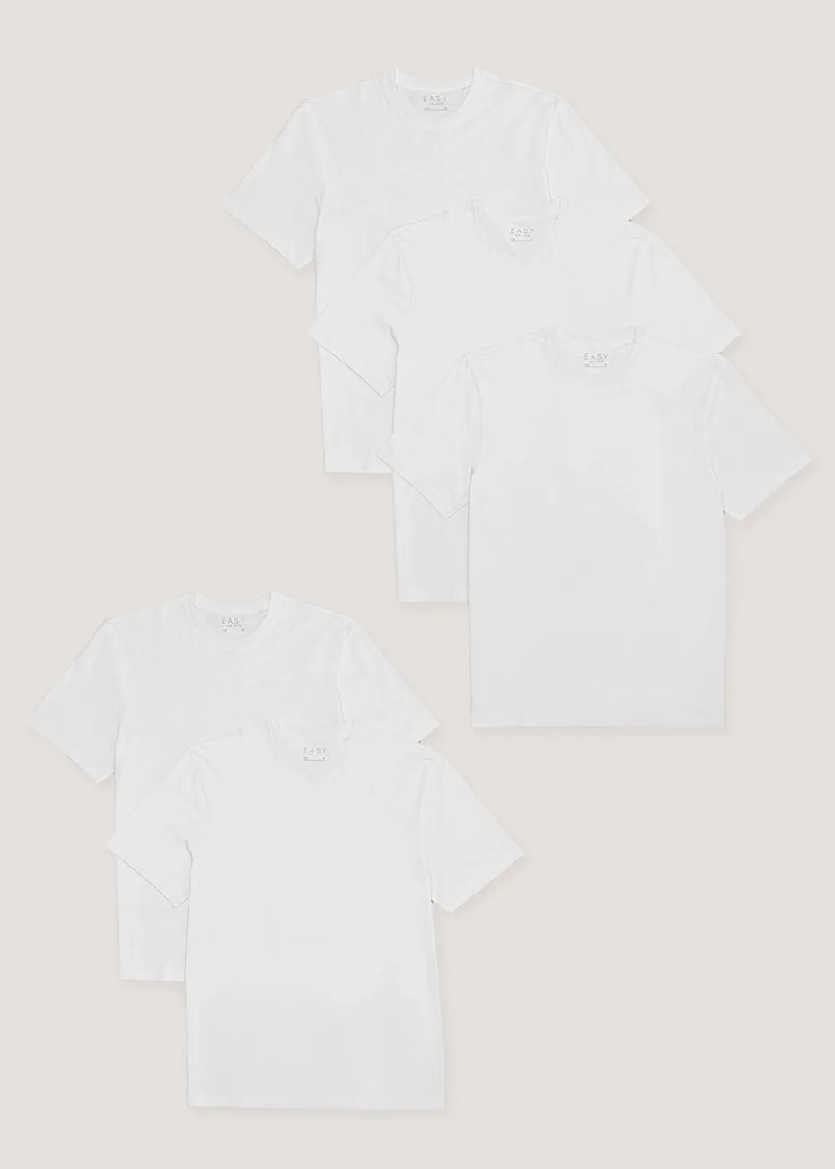 5 Pack Essential White T-Shirts