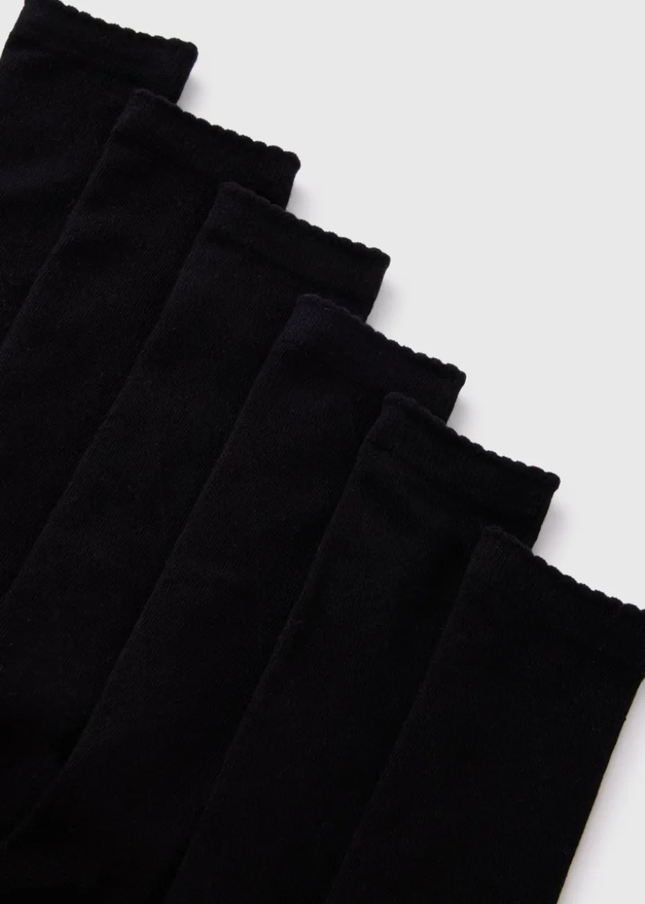 5 Pack Girls Black Knee High Socks (Younger 6-Older 5.5)