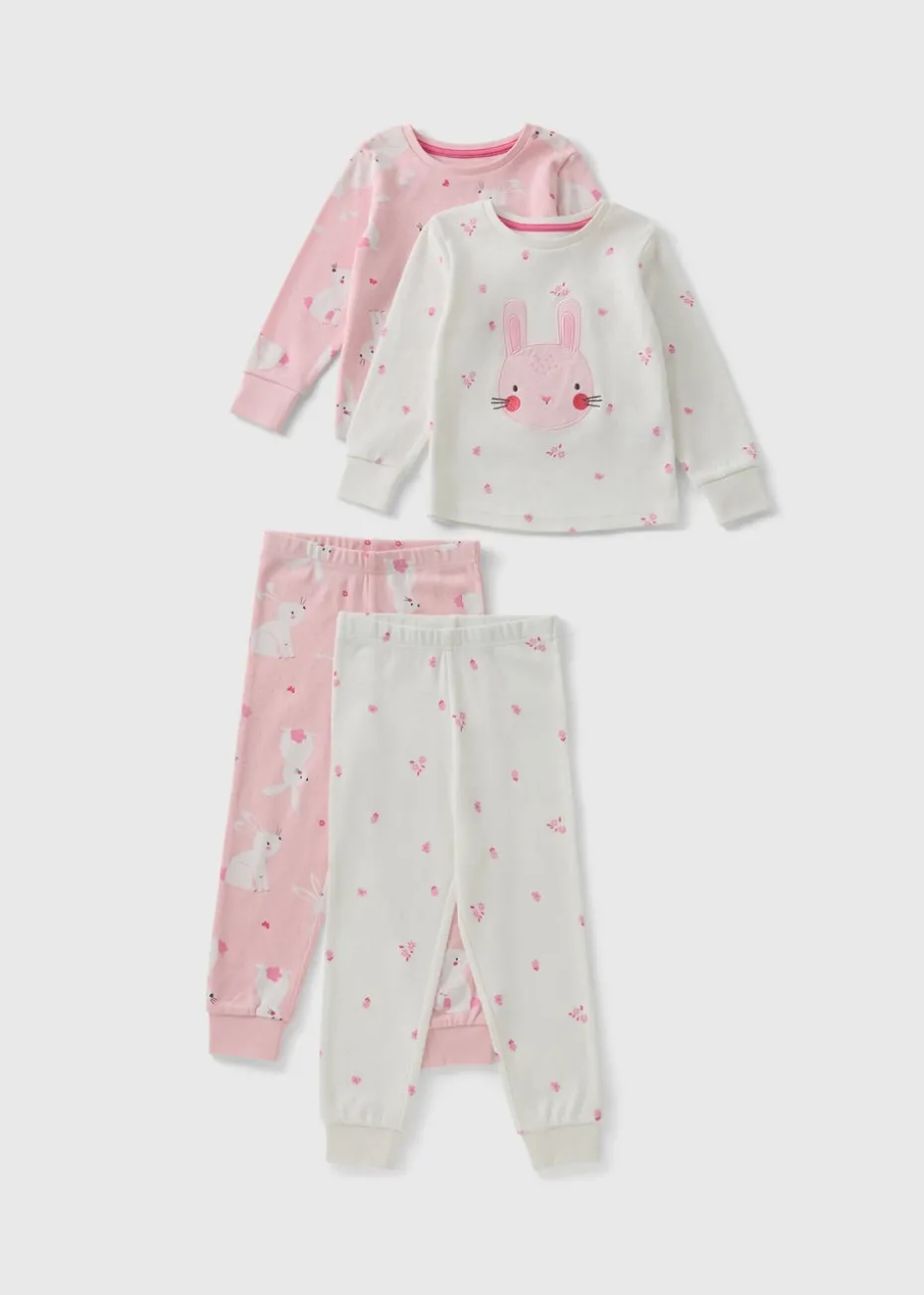 2 Pack Girls Bunny Pyjama Sets (1-7yrs)
