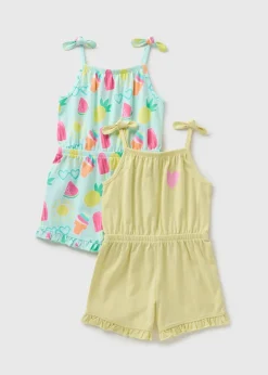 2 Pack Girls Fruit Playsuits (1-7yrs)