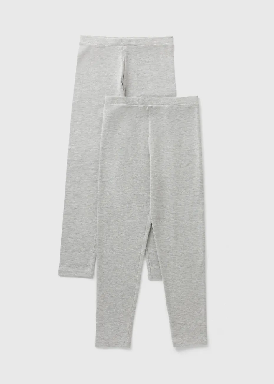 2 Pack GIrls Grey Leggings (7-15yrs)