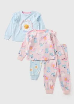 2 Pack Girls Multicolour Floral Pyjama Set (1-7yrs)