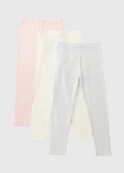 3 Pack Girls Multicolour Leggings (1-7yrs)