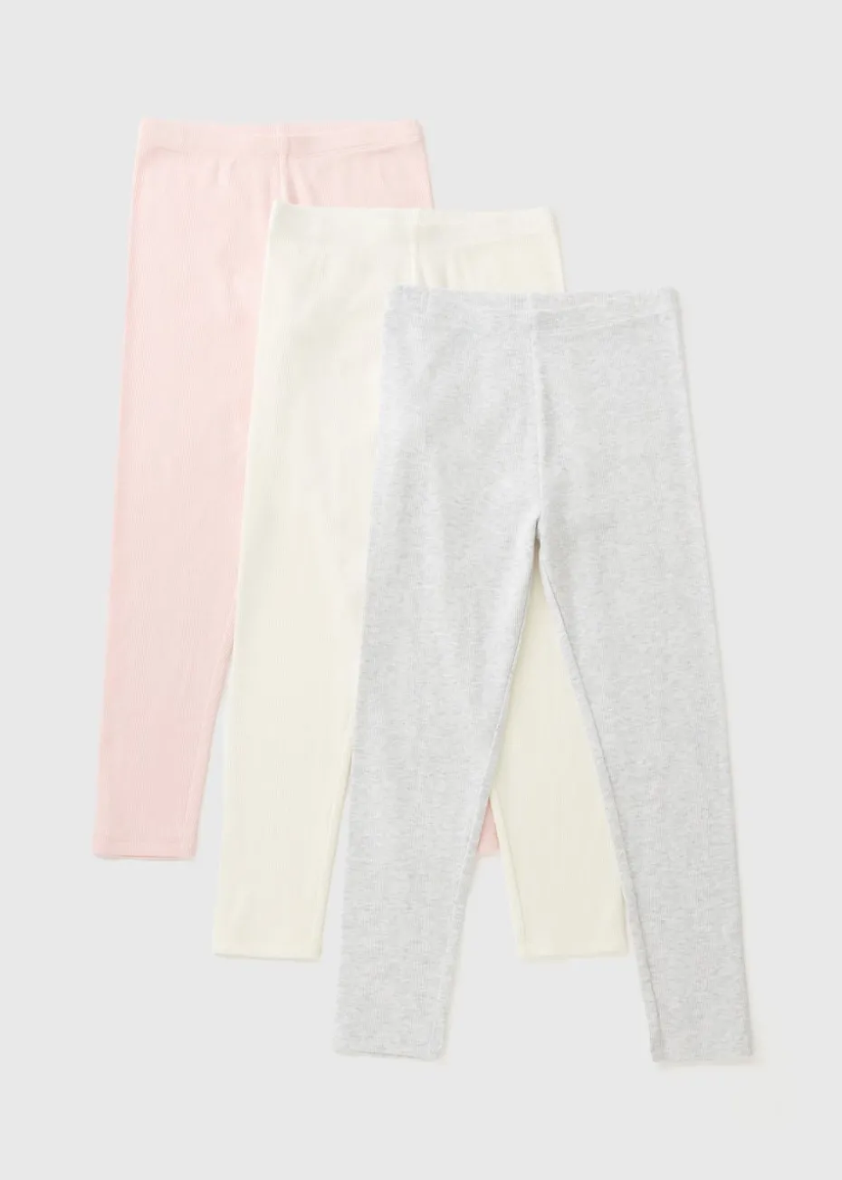 3 Pack Girls Multicolour Leggings (1-7yrs)