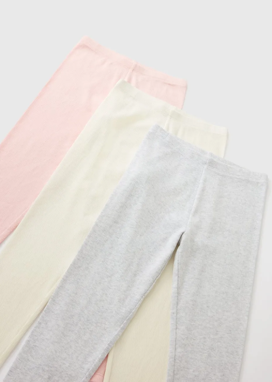 3 Pack Girls Multicolour Leggings (1-7yrs)