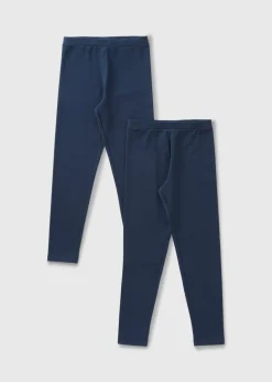 2 Pack Girls Navy Leggings (7-15yrs)