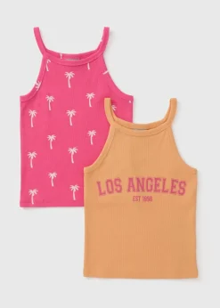2 Pack Girls Pink Holiday Vests (7-15yrs)