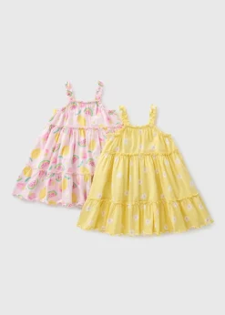 2 Pack Girls Tiered Frill Dresses (1-7yrs)