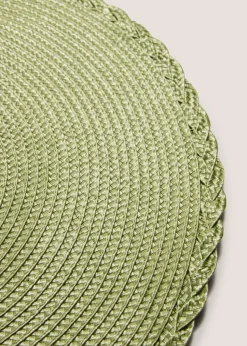2 Pack Green Woven Placemats (10.5cm x 10.5cm)