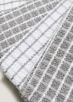 4 Pack Grey Check Terry Tea Towels