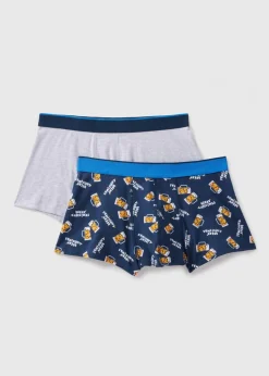 2 Pack Grey Christmas Beer Boxers