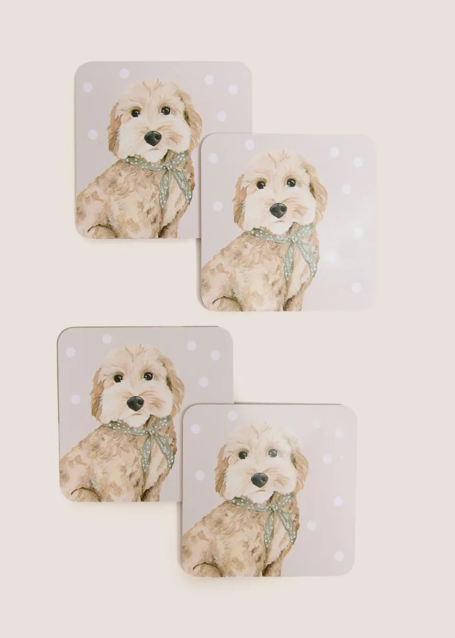 4 Pack Grey Connie Cockapoo Coasters