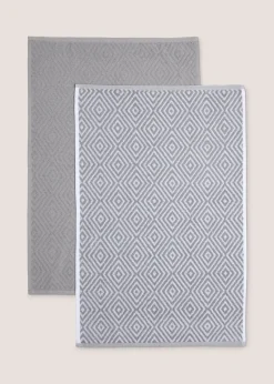 2 Pack Grey Geometric Tea Towels
