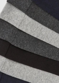 7 Pack Grey/ Marl/ Navy Plain Socks
