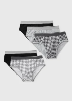 5 Pack Grey Mono Briefs
