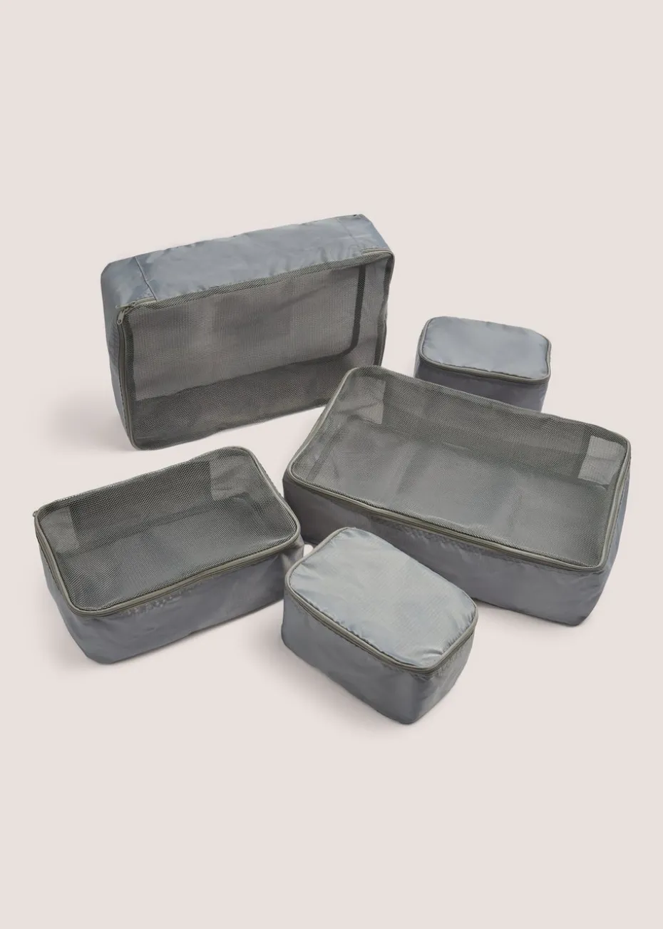 5 Pack Grey Storage Bag Set