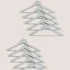 10 Pack Grey Wooden Hangers