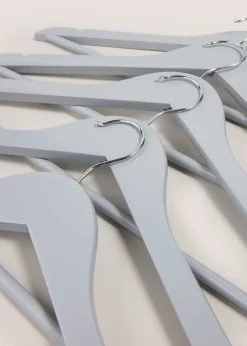 10 Pack Grey Wooden Hangers