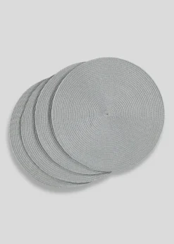 4 Pack Grey Woven Placemats