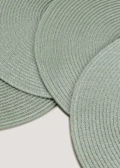4 Pack Iceberg Green Woven Placemats
