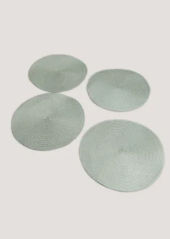4 Pack Iceberg Green Woven Placemats