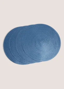 4 Pack Indigo Blue Woven Placemats