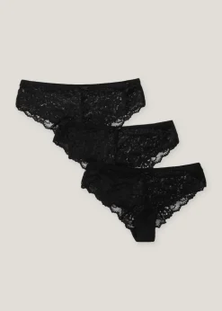 3 Pack Lace Brazilian Knickers