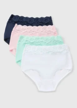 4 Pack Lace Trim Full Knickers