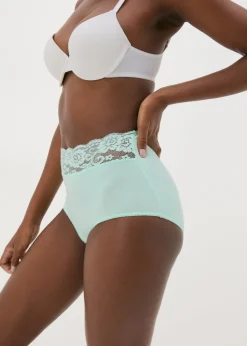 4 Pack Lace Trim Full Knickers