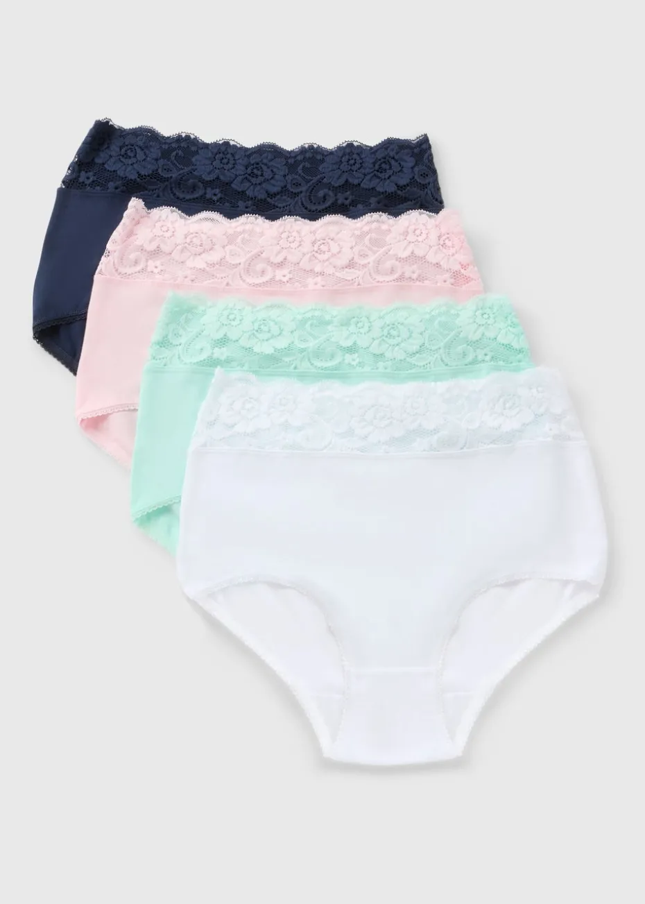4 Pack Lace Trim Full Knickers