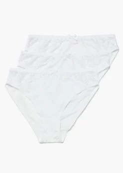 3 Pack Micro Lace High Leg Knickers