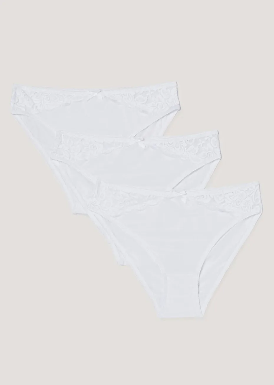 3 Pack Micro Lace High Leg Knickers