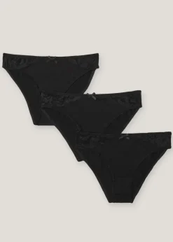 3 Pack Micro Lace High Leg Knickers