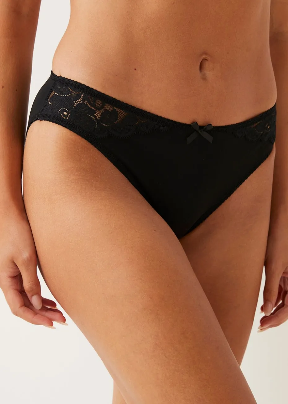 3 Pack Micro Lace High Leg Knickers