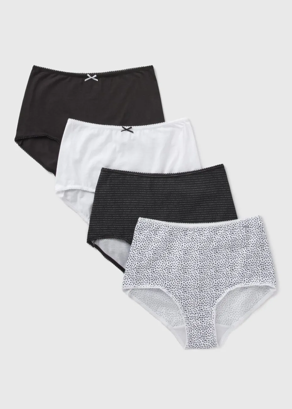 4 Pack Monochrome Full Knickers