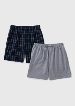 2 Pack Multi Woven Check Pyjama Shorts