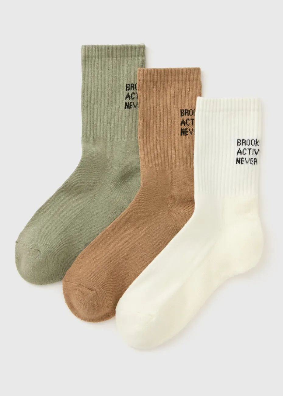 3 Pack Multicolour Brooklyn Sports Socks